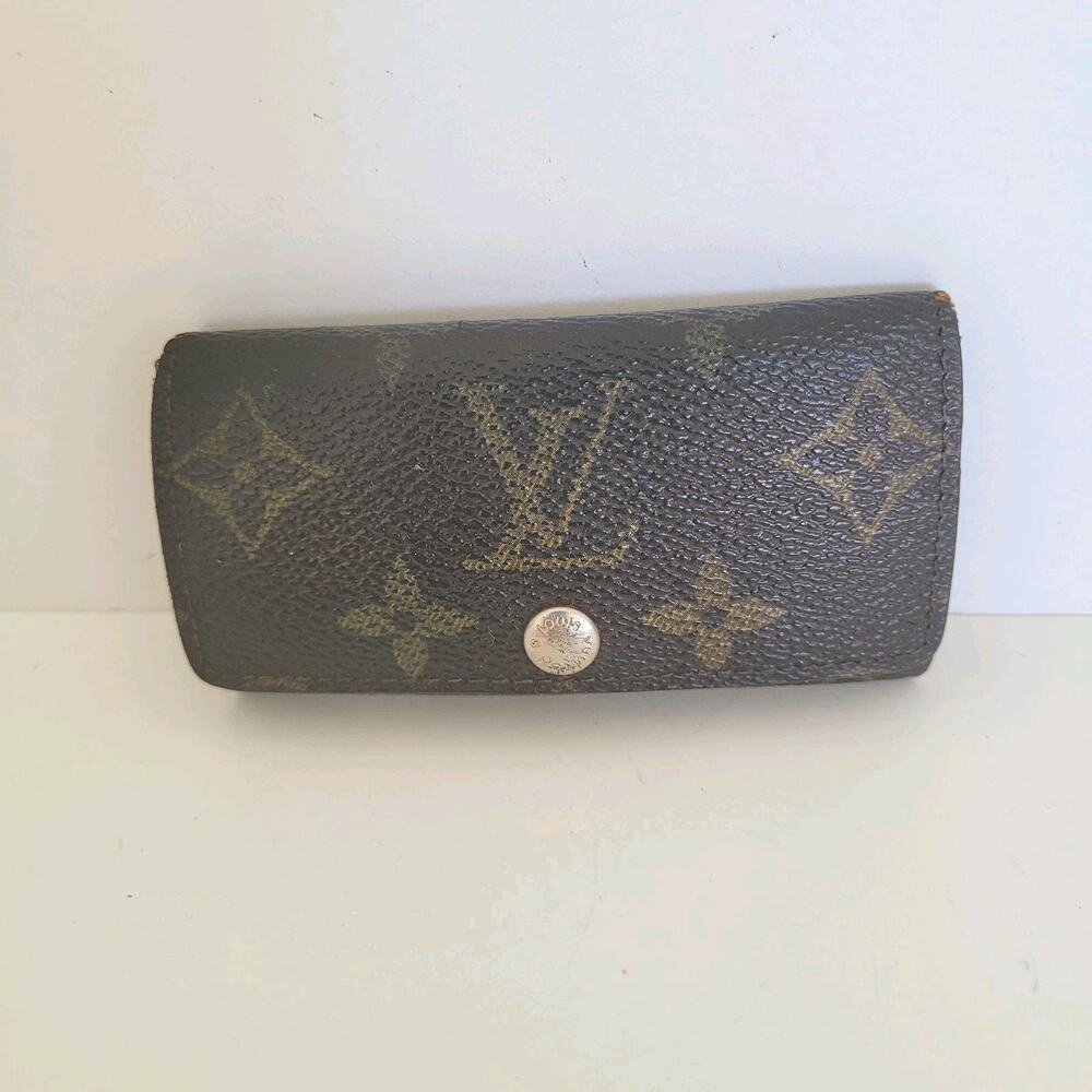 Authentic Louis Vuitton Monogram Multicles 4 Key Hooks Case Brown Small 1996